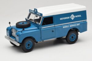 Land Rover Series III 109 Soft Top Motorway Patrol Blue Eagles Race 1:18 4403 Diecast