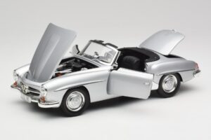 Mercedes 190 SL W121 Silver Grey Minichamps 1:18 100037031 Diecast - image 2 of 8