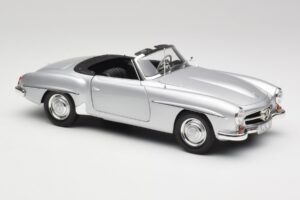 Mercedes 190 SL W121 Silver Grey Minichamps 1:18 100037031 Diecast - image 6 of 8
