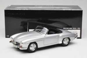 Mercedes 190 SL W121 Silver Grey Minichamps 1:18 100037031 Diecast - image 8 of 8