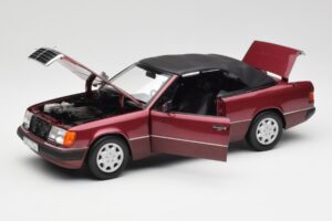 Mercedes 300CE-24 A124 Cabriolet Almandine Red Metallic Norev 1:18 B66040616 Diecast - image 2 of 8