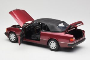 Mercedes 300CE-24 A124 Cabriolet Almandine Red Metallic Norev 1:18 B66040616 Diecast - image 5 of 8