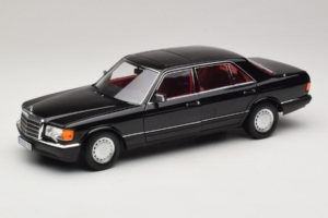 Mercedes 560 SEL W126 Black With Red Interior Norev 1:18 183788 Diecast
