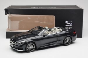 Mercedes S-Class Cabriolet A217 Magnetite Black Metallic Norev 1:18 B66960354 Diecast - image 8 of 8