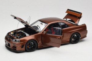 Nissan Skyline GT-R R34 Customized Metallic Bronze MotorHelix 1:18 M83414 Diecast - image 2 of 8