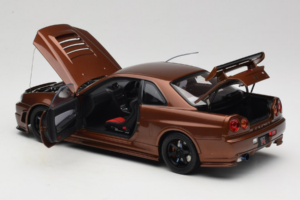 Nissan Skyline GT-R R34 Customized Metallic Bronze MotorHelix 1:18 M83414 Diecast - image 5 of 8