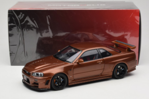 Nissan Skyline GT-R R34 Customized Metallic Bronze MotorHelix 1:18 M83414 Diecast - image 8 of 8