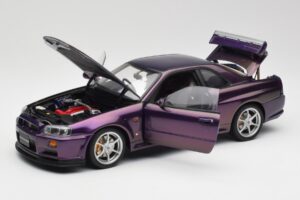 Nissan Skyline GT-R R34 V-Spec Midnight Purple AUTOart 1:18 77305 Diecast - image 2 of 8