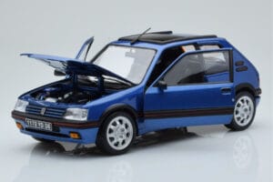 Peugeot 205 GTi 1.9 With Window Roof Miami Blue Norev 1:18 184844 Diecast - image 2 of 8
