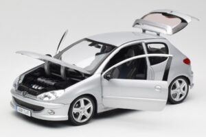 Peugeot 206 RC Aluminium Silver Norev 1:18 184726 Diecast - image 2 of 8
