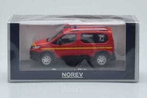 Peugeot Rifter Pompiers Red Norev 1:43 479069 Diecast - image 4 of 4