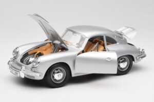 Porsche 356B Silver & Brown Interior Bburago 1:18 3021-M2 Diecast - image 2 of 8
