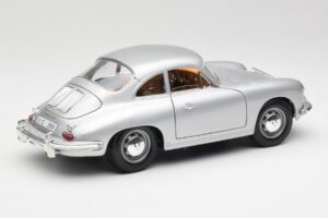Porsche 356B Silver & Brown Interior Bburago 1:18 3021-M2 Diecast - image 3 of 8