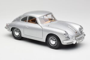 Porsche 356B Silver & Brown Interior Bburago 1:18 3021-M2 Diecast - image 6 of 8