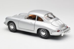 Porsche 356B Silver & Brown Interior Bburago 1:18 3021-M2 Diecast - image 7 of 8