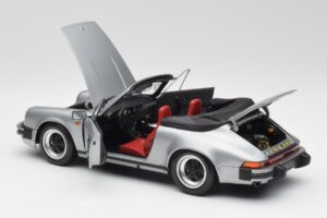 Porsche 911 930 Carrera 3.2 Cabriolet Grey Metallic Minichamps 1:18 100063034 Diecast - image 5 of 8