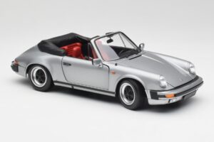 Porsche 911 930 Carrera 3.2 Cabriolet Grey Metallic Minichamps 1:18 100063034 Diecast - image 6 of 8