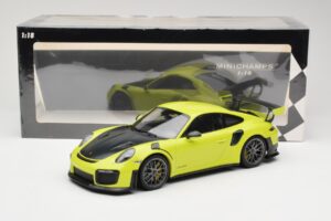 Porsche 911 991.2 GT2 RS Lime Green with Silver Wheels Minichamps 1:18 155068309 Diecast - image 6 of 6