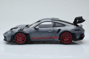 Porsche 911 992 GT3 RS Arctic Grey Pyro Red Norev 1:18 187350 Diecast - image 4 of 8