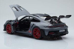 Porsche 911 992 GT3 RS Arctic Grey Pyro Red Norev 1:18 187350 Diecast - image 5 of 8