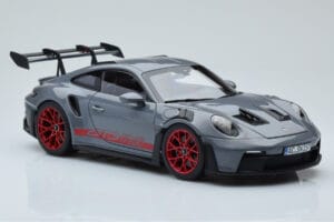 Porsche 911 992 GT3 RS Arctic Grey Pyro Red Norev 1:18 187350 Diecast - image 6 of 8