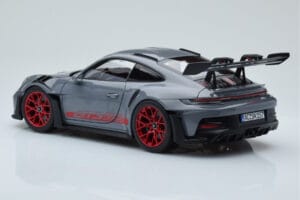 Porsche 911 992 GT3 RS Arctic Grey Pyro Red Norev 1:18 187350 Diecast - image 7 of 8
