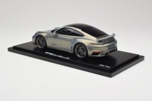 Porsche 911 Turbo S 992 Silver Bamboo Chromaflire With Display Case Spark 1:18 WAP0219100RTSS Resin - image 5 of 7