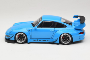 Porsche 911 993 RWB Sky Blue Gun Grey Wheels AUTOart 1:18 78152 Composite - image 4 of 8