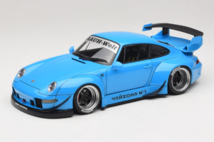 Porsche 911 993 RWB Sky Blue Gun Grey Wheels AUTOart 1:18 78152 Composite