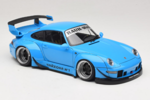 Porsche 911 993 RWB Sky Blue Gun Grey Wheels AUTOart 1:18 78152 Composite - image 6 of 8