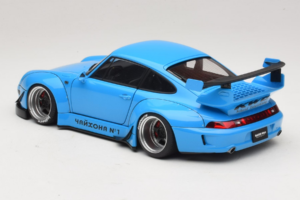 Porsche 911 993 RWB Sky Blue Gun Grey Wheels AUTOart 1:18 78152 Composite - image 7 of 8