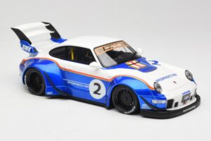 Porsche 911 993 RWB X Liberty Walk White With Blue GT Spirit 1:18 GT530 Resin - image 4 of 8