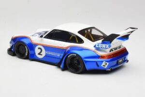 Porsche 911 993 RWB X Liberty Walk White With Blue GT Spirit 1:18 GT530 Resin - image 5 of 8