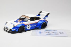 Porsche 911 993 RWB X Liberty Walk White With Blue GT Spirit 1:18 GT530 Resin - image 7 of 8