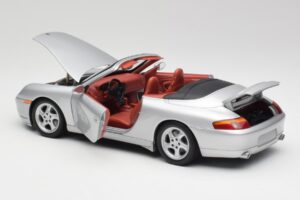 Porsche 911 996 Cabriolet Silver Gate 1:18 1052 Diecast - image 5 of 8