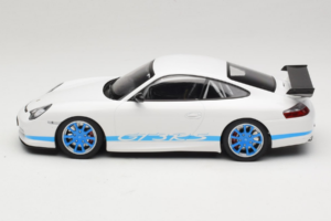 Porsche 911 996 GT3 RS White Blue Stripes Minichamps 1:18 155062021 Diecast - image 3 of 6
