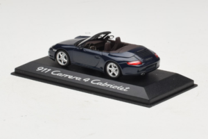 Porsche 911 997 Carrera 4 Cabriolet Dark Blue Minichamps 1:43 WAP02015216-R1 Diecast - image 3 of 4
