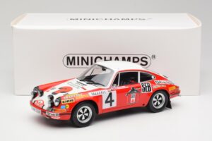 Porsche 911 S #4 G. Larrousse / M. Perramond 2nd Place Rally Monte Carlo 1972 Minichamps 1:18 107726804 Resin - image 6 of 6