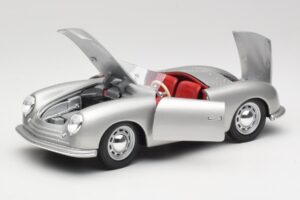 Porsche No. 1 356 Roadster Fish Silver Maisto 1:18 31853 Diecast - image 2 of 8