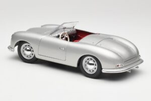 Porsche No. 1 356 Roadster Fish Silver Maisto 1:18 31853 Diecast - image 7 of 8