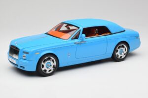 Rolls-Royce Phantom Drophead Coupe Powder Blue Kyosho 1:18 08871BL Diecast - image 3 of 10