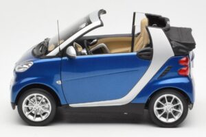 Smart Fortwo W451 Cabrio Blue Silver Minichamps 1:18 Q0022565V001C80Q00 Diecast - image 4 of 8