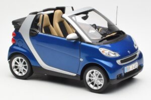 Smart Fortwo W451 Cabrio Blue Silver Minichamps 1:18 Q0022565V001C80Q00 Diecast - image 6 of 8