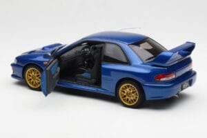 Subaru Impreza 22B Upgraded Version Blue With Gold Wheels AUTOart 1:18 78602 Diecast - image 5 of 8