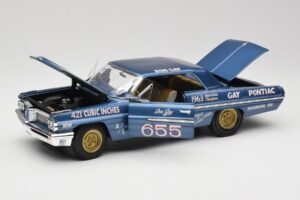 Pontiac Catalina Super Duty Super Stock #655 Blue 1962 Auto World 1:18 AW201/06 Diecast - image 2 of 8