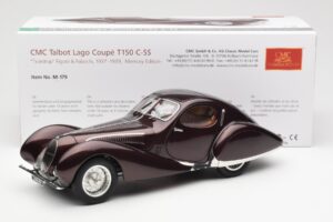 Talbot-Lago T150 C-SS Figoni & Falaschi Teardrop Dark Bordeaux Metallic CMC 1:18 M-179 Diecast - image 2 of 6