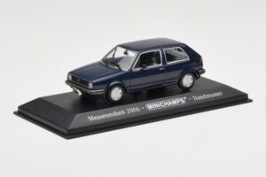 Volkswagen Golf Mk2 Blue Trade Show Sample Minichamps 1:43 GOLFHANDMUSTER Diecast - image 2 of 4