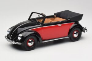 Volkswagen Beetle Convertible Black & Red Minichamps 1:18 107054132 Resin