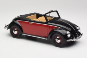 Volkswagen Beetle Hebmuller Convertible Black & Red Minichamps 1:18 107054230 Resin - image 4 of 6