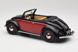 Volkswagen Beetle Hebmuller Convertible Black & Red Minichamps 1:18 107054230 Resin - image 5 of 6